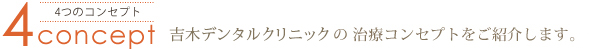 4concept 吉木デンタルクリニックの 治療コンセプトをご紹介します。